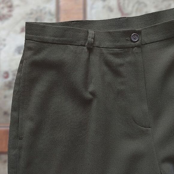 Vtg Ralph Lauren dark olive pleated wool blend trousers - Picture 4 of 9